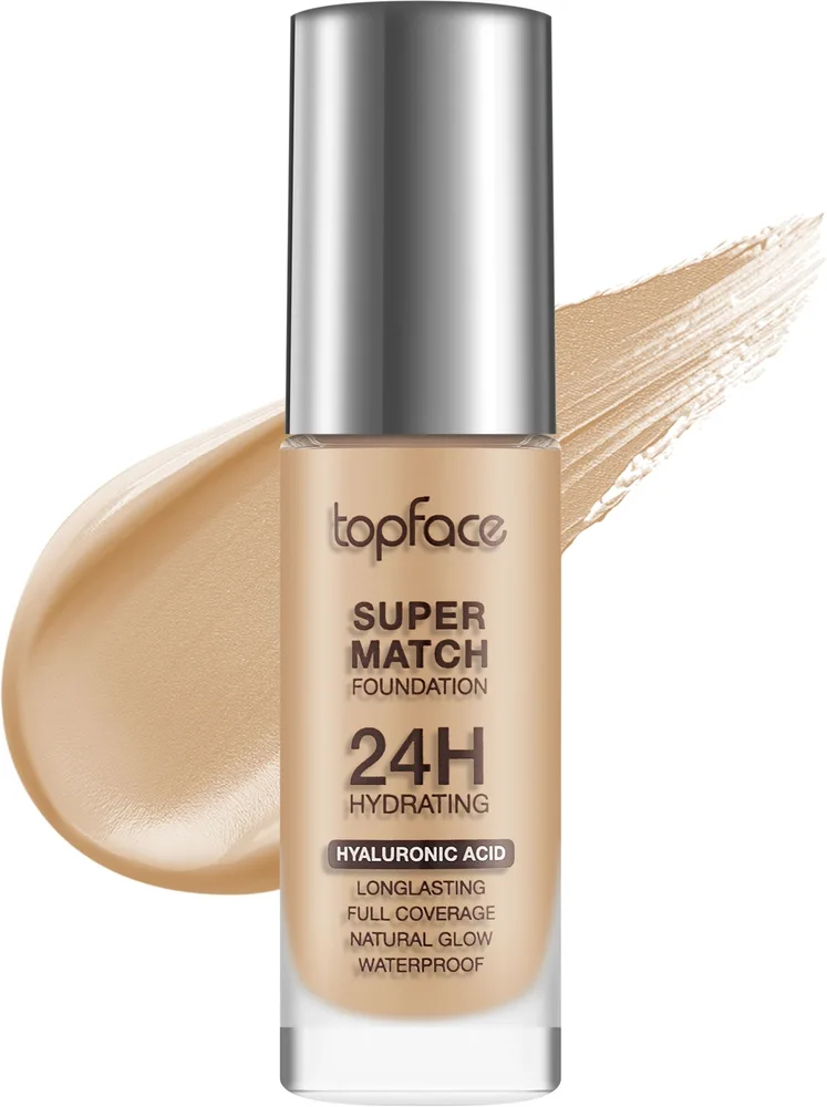Тональный флюид Topface Super Match 24H Foundation кроющий стойкий, 30 мл, оттенок 005 - Golden Vanilla