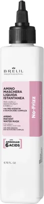 Жидкая маска для непослушных волос Brelil No-Frizz быстрого действия, аминокислотный комплекс, протеины риса, гладкость, 200 мл