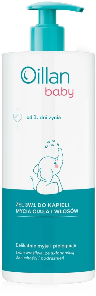 Гель 3 в 1 Oillan Baby для купания, тела и волос, 750 мл