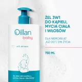 Гель 3 в 1 Oillan Baby для купания, тела и волос, 750 мл — фото 3