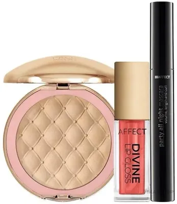 Affect Cosmetics Zestaw - Набор Affect Passion Moments Beauty Set 02 масло-блеск для губ 5 г тушь для ресниц 12 г и хайлайтер