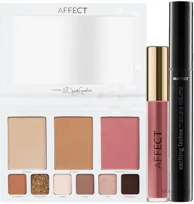 Набор для макияжа Affect Cosmetics Passion Moments палетка жидкая помада и тушь 5+11 мл