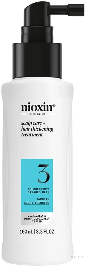 Уход для кожи головы и сухих повреждённых волос Nioxin Pro Clinical System 3 Scalp + Hair Thickening Treatment, 100 мл