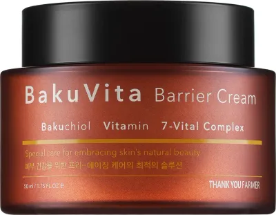Крем для лица Thank You Farmer BakuVita Barrier с бакучиолом увлажняющий веганский 50 мл