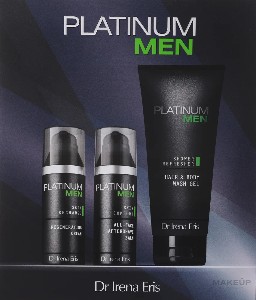 Мужской набор Dr Irena Eris Platinum Men крем для лица бальзам после бритья и гель для умывания 2x50+200 мл