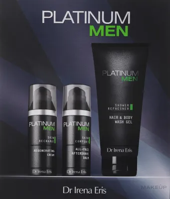 Мужской набор Dr Irena Eris Platinum Men крем для лица бальзам после бритья и гель для умывания 2x50+200 мл