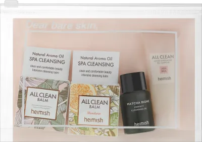Набор для лица Heimish Dear Bare Skin очищающий бальзам с мандарином масло и гель для умывания 2x5+17+20 мл