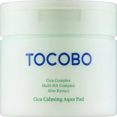 Успокаивающие увлажняющие пэды для лица Tocobo Cica Calming Aqua Pad с центеллой и 8 видами гиалуроновой кислоты, 60 шт