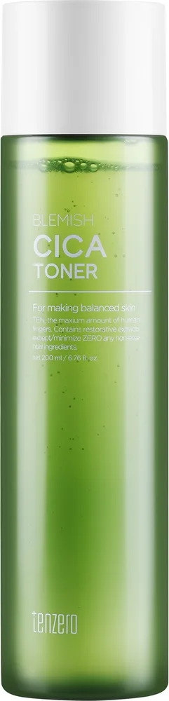 Успокаивающий тоник для лица Tenzero Blemish Cica Toner с центеллой азиатской против покраснений, 200 мл