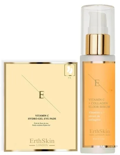 Набор для лица ErthSkin London Vitamin C гидрогелевые патчи для глаз и сыворотка с витамином C и алоэ 10 шт+60 мл
