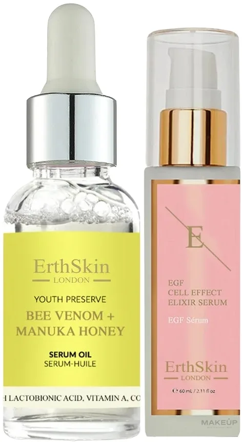 Набор для лица ErthSkin London сыворотка с пчелиным ядом и медом и сыворотка-эликсир со скваланом 30+60 мл