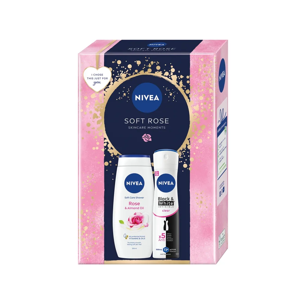 Набор NIVEA гель для душа с розой и миндальным маслом 250 мл и антиперспирант Black & White 150 мл
