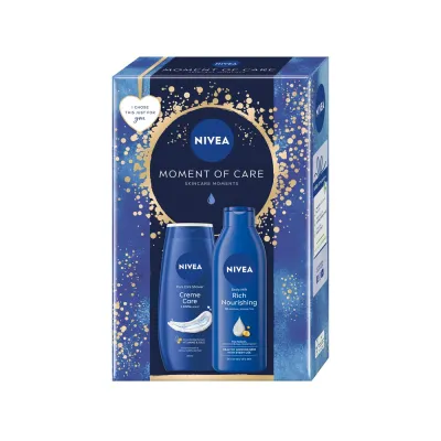 Набор NIVEA Moment Of Care крем-гель для душа 250 мл и питательное молочко для тела 250 мл