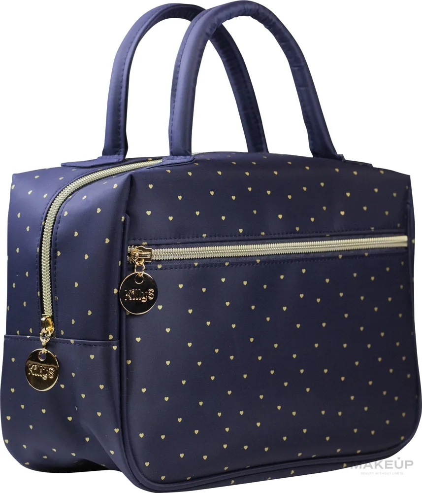 Косметичка KillyS Golden Heart XL темно-синяя с золотом 27х18х12,5 см