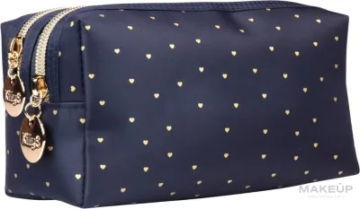 Косметичка KillyS Golden Heart темно-синяя с сердечками 18х9,5х7,5 см