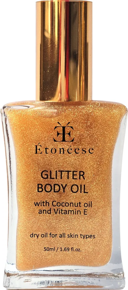 Масло для тела сухое Etoneese Glitter Body Oil с золотистыми частицами сияние 50 мл