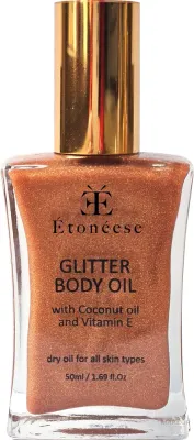 Сухое мерцающее масло для тела Etoneese Glitter с золотыми частицами