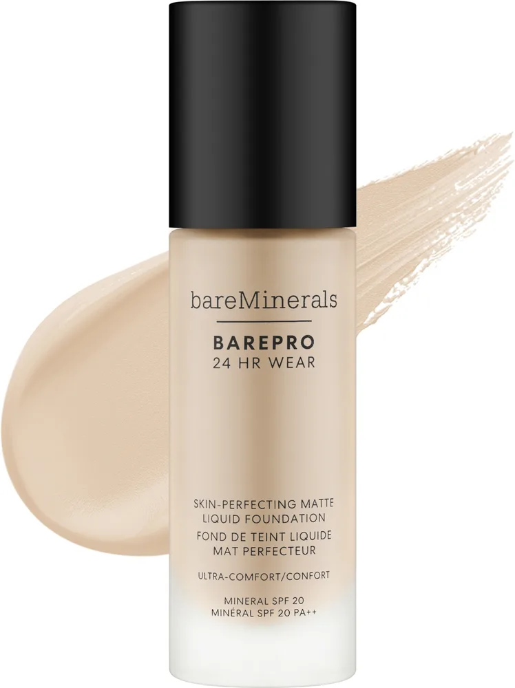 Минеральный тональный флюид Bare Minerals BarePro 24HR Wear Matte кроющий матирующий SPF 20, 30 мл, оттенок 21 - Light Cool