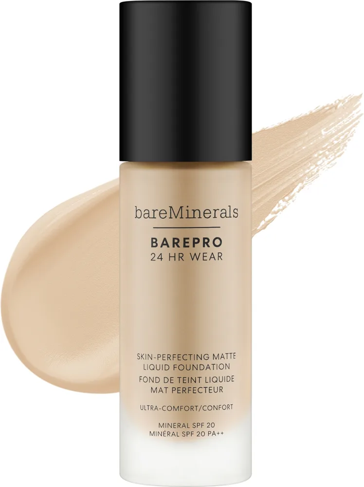 Минеральный тональный флюид Bare Minerals BarePro 24HR Wear Matte кроющий матирующий SPF 20, 30 мл, оттенок 22 - Light Warm