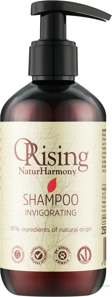 Шампунь Orising Natur Harmony стимулирующий, с маслом мяты, стволовыми клетками винограда и пребиотиками, 250 мл, Италия