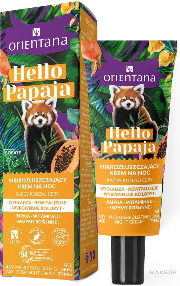 Крем для лица Orientana Hello Papaja ночной отшелушивающий с витамином C 40 мл