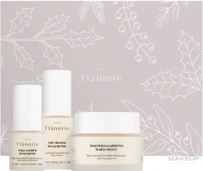 Набор для лица Flanerie 3-step Night Care сыворотка сыворотка для век и ночной крем 30+20+45 мл с эфирами жожоба