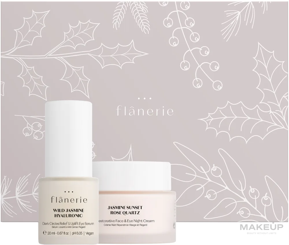 Набор для лица Flanerie Anti-Wrinkle Under Eye сыворотка для век и ночной крем 20+45 мл с эфирами жожоба