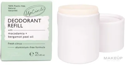 Дезодорант натуральный UpCircle Refillable Deodorant with Macadamia + Bergamot сменный блок, с маслом макадамии, 41 г