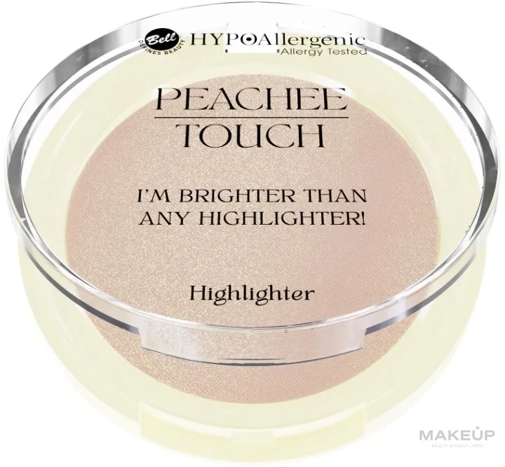Хайлайтер для лица и тела Bell HypoAllergenic x Peachee Touch Highlighter прессованный, с перламутровыми пигментами, 6 г