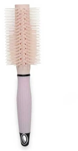 Щётка для волос IDC Institute Round Styling Brush круглая продувная для объёма при сушке феном розовая