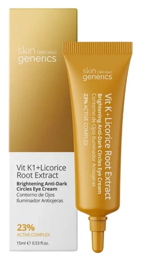 Крем для области вокруг глаз Skin Generics Vit K1 + Licorice с витамином K ниацинамидом и кофеином для выравнивания тона 15 мл