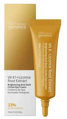 Крем для области вокруг глаз Skin Generics Vit K1 + Licorice с витамином K ниацинамидом и кофеином для выравнивания тона 15 мл