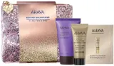 Набор Ahava Holiday It's Your Time To Shine лосьон для лица 15 мл сыворотка для глаз 2 мл крем для рук 40 мл и косметичка — фото 1