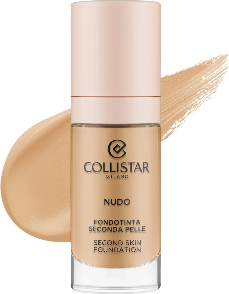 Тональный флюид Collistar Nudo Second Skin Foundation сияющий увлажняющий SPF 15, 30 мл, оттенок 4N - Sabbia