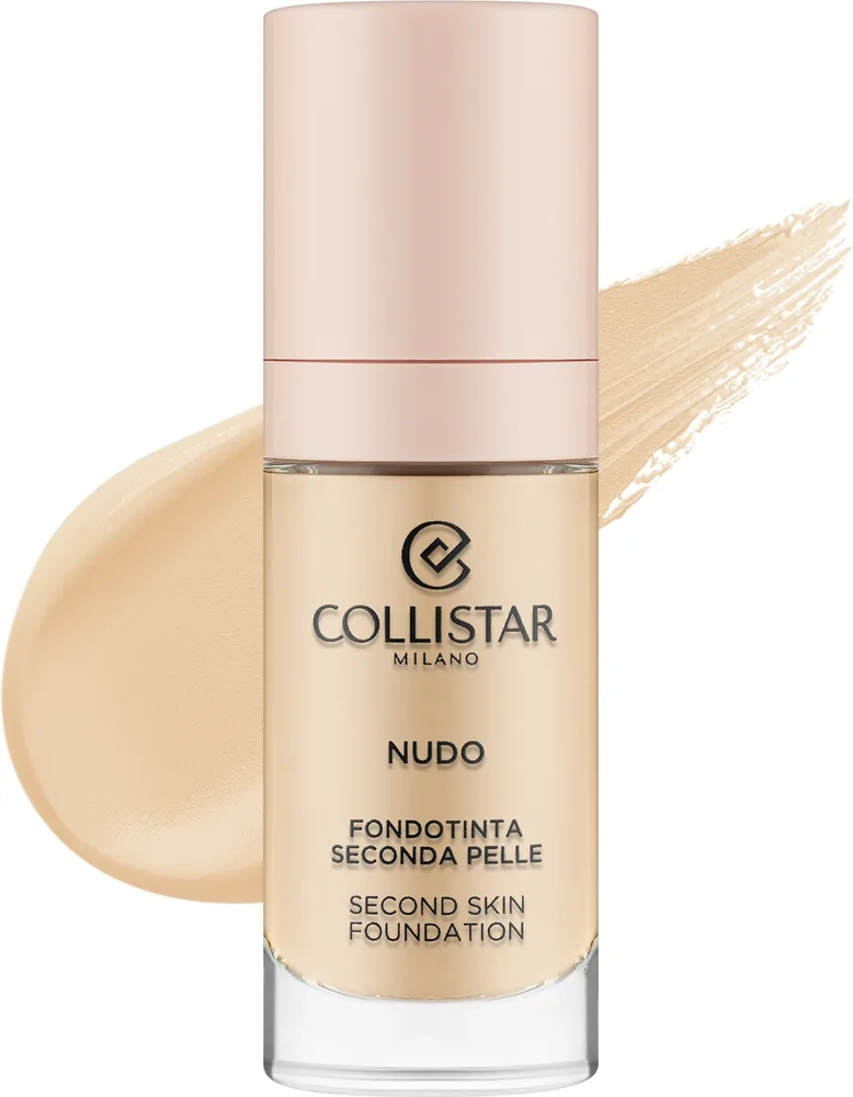 Тональный флюид Collistar Nudo Second Skin Foundation сияющий увлажняющий SPF 15, 30 мл, оттенок 2N - Beige