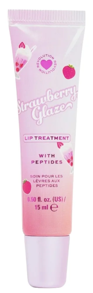 Бальзам для губ I Heart Revolution Strawberry Glaze With Peptides Lip Treatment с пептидами, 15 мл