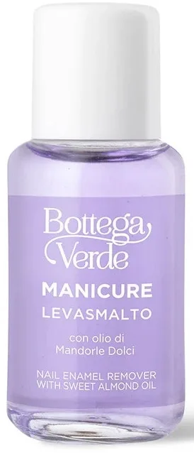 Жидкость для снятия лака Bottega Verde Nail Enamel Remover With Sweet Almond Oil с маслом сладкого миндаля, 50 мл
