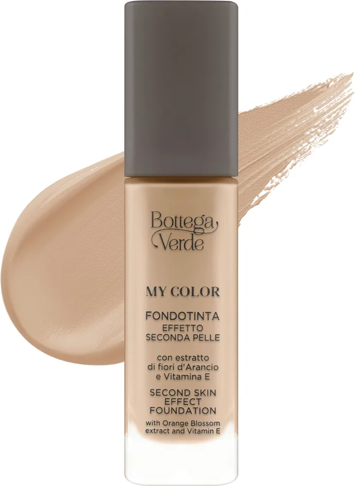 Тональный флюид Bottega Verde My Color Second Skin Effect сияющий матирующий, 30 мл, оттенок Vanilla