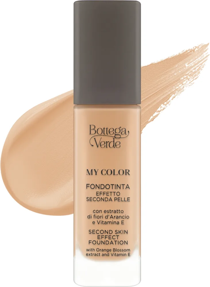 Тональный флюид Bottega Verde My Color Second Skin Effect сияющий матирующий, 30 мл, оттенок Honey