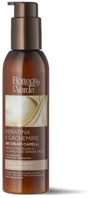 BB-крем для волос Bottega Verde Keratin & Cashmere несмываемый, разглаживание и блеск, с кератином и протеинами кашемира, 150 мл