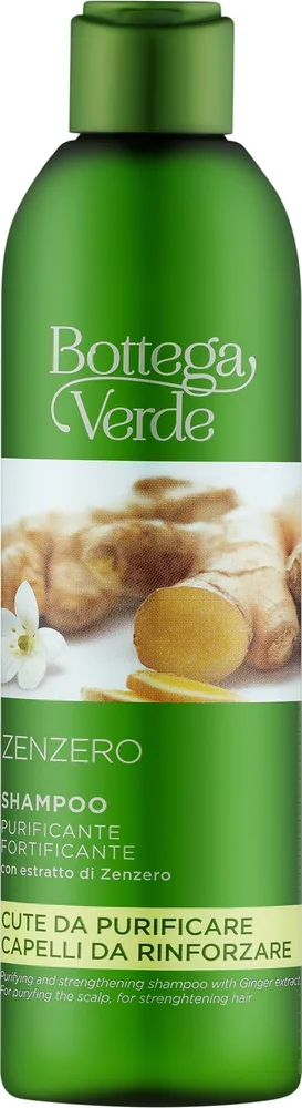 Шампунь Bottega Verde Zenzero укрепляющий, с имбирём и горьким апельсином, для жирных волос, 250 мл, Италия