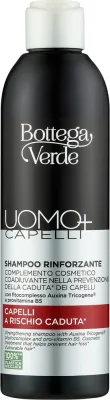 Шампунь Bottega Verde Uomo+ укрепляющий, для мужчин, с провитамином B5 и фитокомплексом Auxina Tricogena, 250 мл, Италия