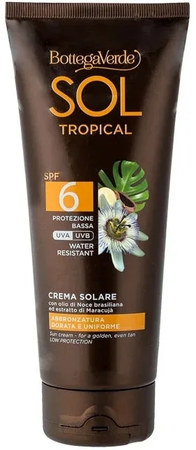Крем для загара Bottega Verde Sol Tropical SPF6 масло бразильского ореха маракуя 200 мл