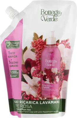 Мыло жидкое для рук Bottega Verde Pepe Rosa сменный блок, 750 мл