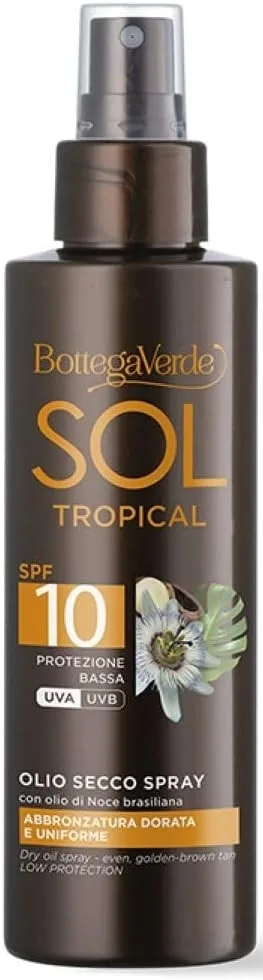 Масло для тела Bottega Verde Sol Tropical сухое для загара SPF 10 спрей 150 мл