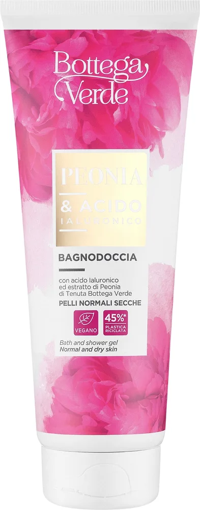 Гель для ванны и душа Bottega Verde Peonia с гиалуроновой кислотой, 200 мл