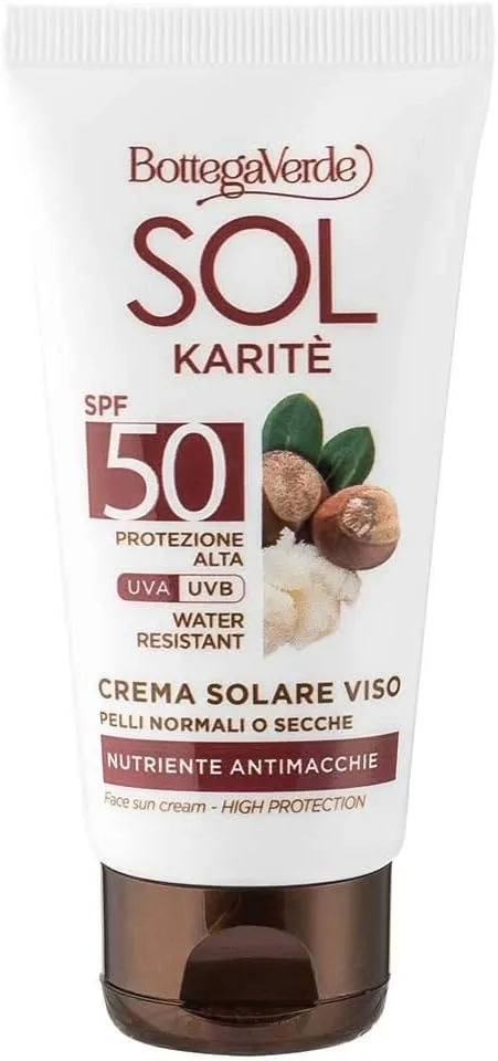 Крем солнцезащитный Bottega Verde Sol Karite Face SPF50 масло ши ромашка 50 мл