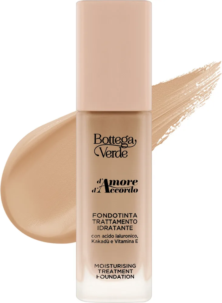 Тональная основа Bottega Verde D'Amore D'Accordo сияющая увлажняющая, 30 мл, оттенок Vanilla