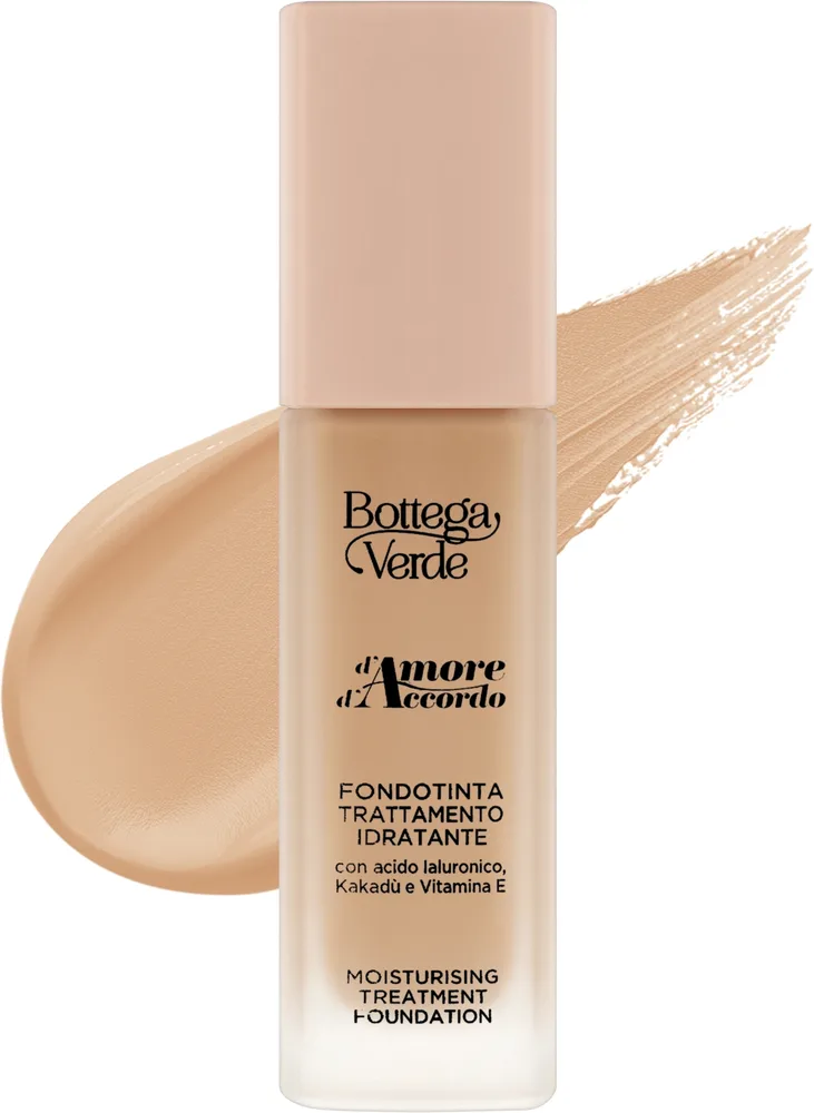 Тональная основа Bottega Verde D'Amore D'Accordo сияющая увлажняющая, 30 мл, оттенок Hazelnut