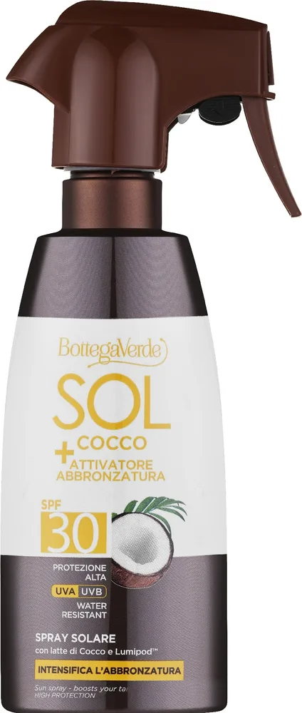 Спрей для тела Bottega Verde Sol Cocco Anti-Sand SPF 30 кокос водостойкий 250 мл